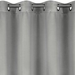 Zasłona zaciemniająca krótka srebrna LOGAN z matowej tkaniny typu blackout 140x175 cm na przelotkach Eurofirany - 140 x 175 cm - szary 5
