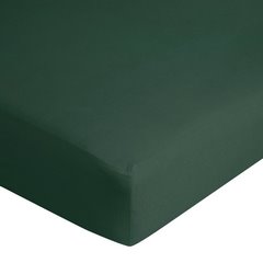 Prześcieradło JERSEY ciemnozielone z gładkiej bawełny z gumką Design 91 - 140 x 200 x 30 cm - butelkowy zielony 4