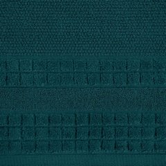 Ręcznik CUBA ciemnoturkusowy z welwetową bordiurą w kwadraty Eurofirany - 30 x 50 cm - turkusowy 3