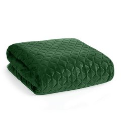 Narzuta na łóżko ciemna zielona DIMON z matowego welwetu z pikowaniem bezszwowym 170x210 cm Eurofirany - 170 x 210 cm - ciemnozielony 2