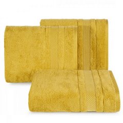 Ręcznik RONI z wiskozy bambusowej z welurową bordiurą Eurofirany - 50 x 90 cm - musztardowy 1