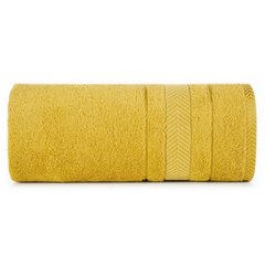 Ręcznik RONI z wiskozy bambusowej z welurową bordiurą Eurofirany - 50 x 90 cm - musztardowy 2