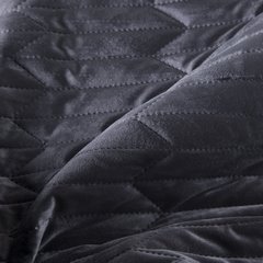 Narzuta na łóżko czarna SOFIA 1 z matowego welwetu pikowana bezszwowo 170x210 cm Eurofirany - 170 x 210 cm - czarny 4