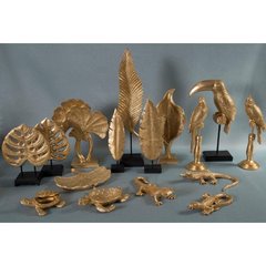 Liść miłorzębu patera dekoracyjna złota - 22 x 25 x 3 cm - złoty 5