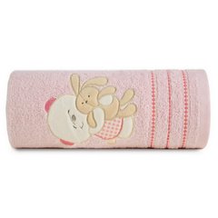 Ręcznik niemowlęcy różowy BABY 32 z kapturem i aplikacja miś 75x75 cm EUROFIRANY - 75 x 75 cm - różowy 3