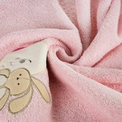 Ręcznik niemowlęcy różowy BABY 32 z kapturem i aplikacja miś 75x75 cm EUROFIRANY - 75 x 75 cm - różowy 5