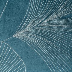 Koc niebieski GINKO 1 z mikroflano ze wzorem liścia miłorzębu Eurofirany - 150 x 200 cm - niebieski 5