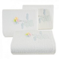 BABY 37 bawełniany ręcznik kąpielowy dla dziecka Eurofirany - 50 x 90 cm - biały 1