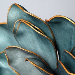 Sztuczny kwiat turkusowy FLORE 683 ze złotymi brzegami wykonany z pianki foamiran 60 cm Eurofirany - ∅ 27 x 60 cm - niebieski 2