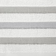 GRACJA ręcznik bawełniany z bordiurą w pasy Eurofirany - 30 x 50 cm - biały 2