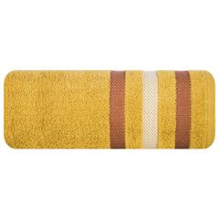 GRACJA ręcznik bawełniany z bordiurą w pasy Eurofirany - 30 x 50 cm - musztardowy 1