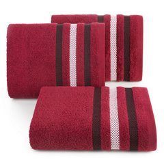 GRACJA ręcznik bawełniany z bordiurą w pasy Eurofirany - 30 x 50 cm - czerwony 1