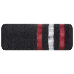 GRACJA ręcznik bawełniany z bordiurą w pasy Eurofirany - 50 x 90 cm - czarny 1