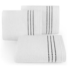Ręcznik FIORE z ozdobnym stębnowaniem na bordiurze Eurofirany - 50 x 90 cm - biały 1