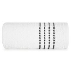 Ręcznik FIORE z ozdobnym stębnowaniem na bordiurze Eurofirany - 50 x 90 cm - biały 2
