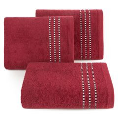Ręcznik FIORE z ozdobnym stębnowaniem na bordiurze Eurofirany - 30 x 50 cm - czerwony 1