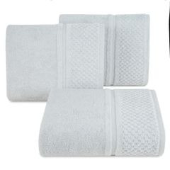 Ręczniki IBIZA z bawełny z efektowną bordiurą Eurofirany - 30 x 50 cm - srebrny 1