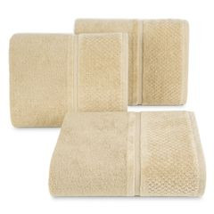 Ręczniki IBIZA z bawełny z efektowną bordiurą Eurofirany - 30 x 50 cm - beżowy 1