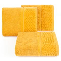 Ręczniki IBIZA z bawełny z efektowną bordiurą Eurofirany - 30 x 50 cm - musztardowy 1