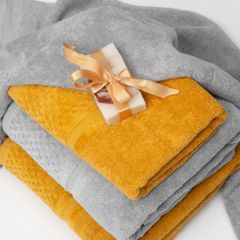 Ręczniki IBIZA musztardowy z bawełny z efektowną bordiurą Eurofirany - 30 x 50 cm - musztardowy 6