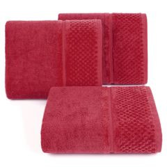 Ręczniki IBIZA z bawełny z efektowną bordiurą Eurofirany - 30 x 50 cm - czerwony 1