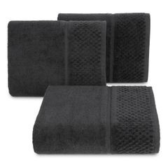 Ręczniki IBIZA z bawełny z efektowną bordiurą Eurofirany - 30 x 50 cm - czarny 1