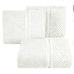Ręczniki IBIZA z bawełny z efektowną bordiurą Eurofirany - 50 x 90 cm - kremowy 1