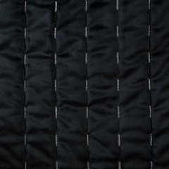 Narzuta czarna FRIDA pikowana z błyszczącego welwetu Eurofirany - 170 x 210 cm - czarny 3