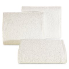 Gładki ręcznik kąpielowy z bawełny Eurofirany - 50 x 100 cm - kremowy 1
