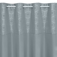 Srebrna zasłona DAFNE ze srebrną aplikacją 140 x 240 cm Eurofirany - 140 x 240 cm - srebrny 5