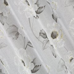 Firana biała BESSY z motywem kwiatowym z etaminy Eurofirany - 140 x 250 cm - biały 2