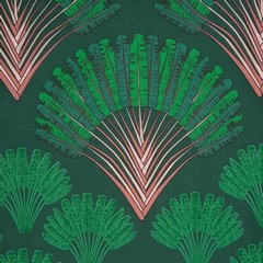 Komplet pościeli MARTA zielona z motywem wachlarzy liści palmowych z satyny bawełnianej w ozdobnym pudełku Eurofirany - 220 x 200 cm - zielony 3