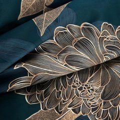 Komplet pościeli MOLLY z satyny bawełnianej z nadrukiem pięknych dużych kwiatów Eurofirany - 160 x 200 cm - turkusowy 5