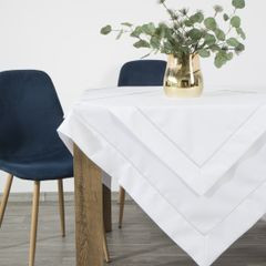 Karin biała podkładka stołowa z dekoracyjną listwą i srebrną lamówką 30x40 cm Eurofirany - 30 x 40 cm - biały 5