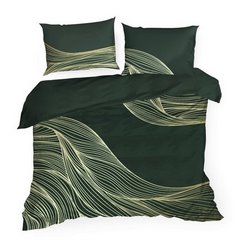 Komplet pościeli zielonej z kolekcji PREMIUM z makosatyny bawełnianej Eurofirany - 160 x 200 cm - ciemnozielony 2