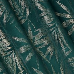 Elena ciemna turkusowa zasłona welwetowa w złote liście na przelotkach 140x250 cm - 140 x 250 cm - turkusowy 2
