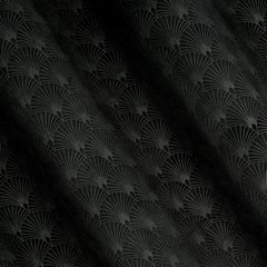 Zasłona JULIA z wytłaczanego welwetu ze wzorem geometrycznym Eurofirany - 140 x 250 cm - czarny 2