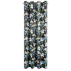 Zasłona MAJA z welwetu w kwiaty irysów Eurofirany - 140 x 250 cm - czarny 6