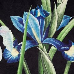 Zasłona MAJA z welwetu w kwiaty irysów Eurofirany - 140 x 250 cm - czarny 3
