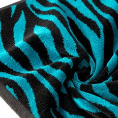 Ręcznik kąpielowy czarno-turkusowy ZEBRA z bawełny ze wzorem pasków 50x90 cm Eurofirany - 50 x 90 cm - czarny 5