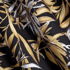 Zasłona ZOJA z welwetu w stylu botanic Pierre Cardin Eurofirany - 140 x 250 cm - czarny 2