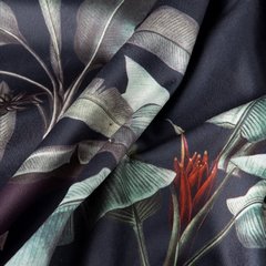 Zasłona NICOL z welwetu z nadrukiem w stylu botanic Eurofirany - 140 x 270 cm - grafitowy 4