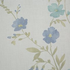 Dekoracja okienna MIA w niebieskie kwiaty w stylu rustykalnym z etaminy Design 91 - 140 x 250 cm - biały 3