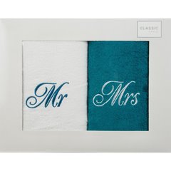 Komplet ręczników z haftem MR & MRS Eurofirany - 47 x 37 x 7 cm - biały 1