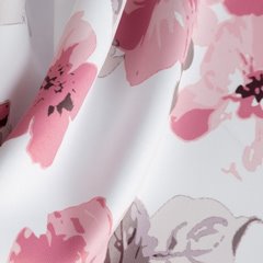 Zasłona CAREN zaciemniająca w różowe kwiaty Eurofirany - 140 x 250 cm - biały 4
