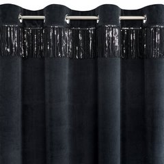 Zasłona JASPER z welwetu zdobiona cekinami Eurofirany - 140 x 250 cm - czarny 5