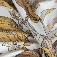Zasłona BARI z brązowym wzorem egzotycznych liści Design 91 - 140 x 250 cm - beżowy 5
