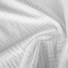 Zasłona ISLA z matowego welwetu z żakardowym geometrycznym wzorem Eurofirany - 140 x 250 cm - biały 4