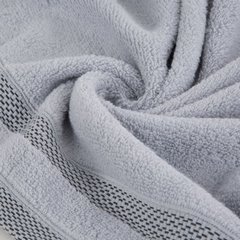 Ręcznik RIKI zero twist z bordiurą w paski Eurofirany - 30 x 50 cm - jasnopopielaty 4
