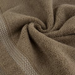 Ręcznik RIKI zero twist z bordiurą w paski Eurofirany - 30 x 50 cm - brązowy 4